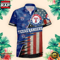 NFL Texas Rangers US Flag Pattern Hawaiian Shirt