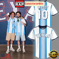 Texas Rangers x Argentina Soccer Legend Messi 10 Baseball Jersey