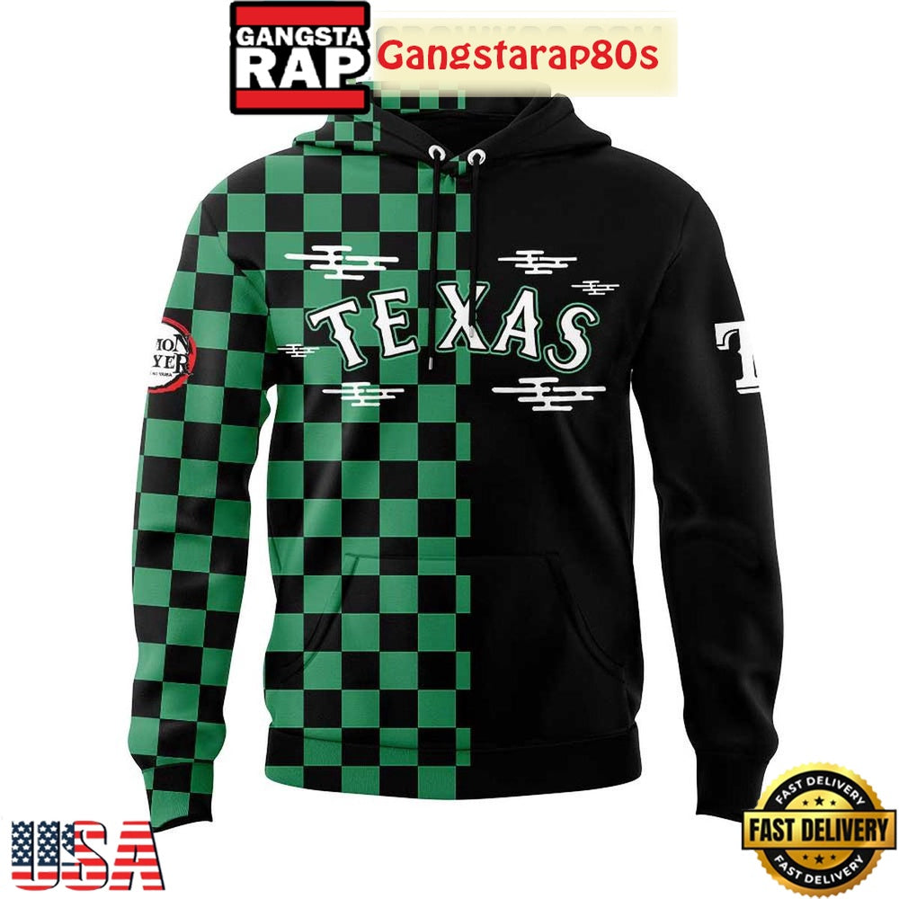 Texas Rangers x Demon Slayer Tanjiro Unisex Hoodie