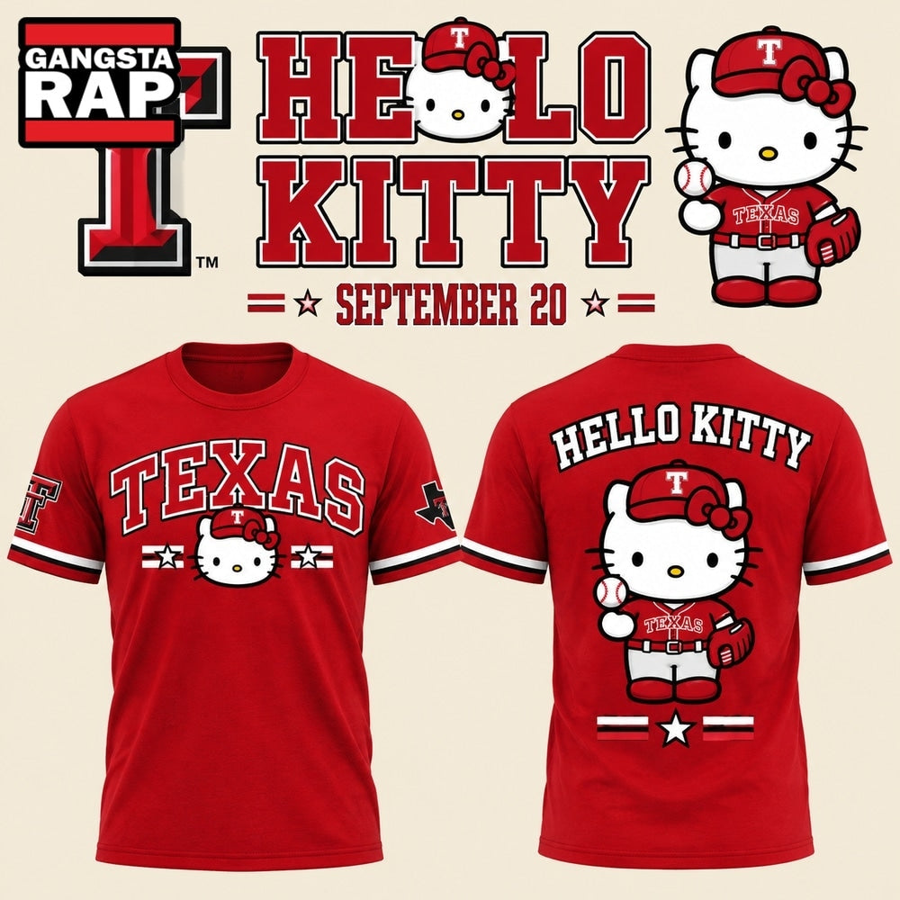 Texas Rangers x Hello Kitty 2026 Viva Tejas Graphic T Shirt