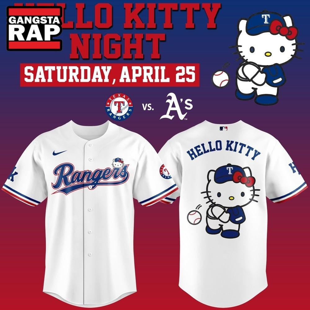 Texas Rangers x Hello Kitty Night 2026 Limited Edition Baseball Jersey