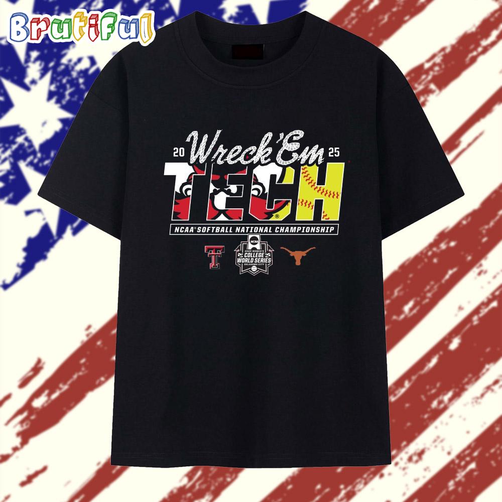 Texas Tech 2025 Softball College World Series Championship Final Wreck ‘Em Game Day T Shirt