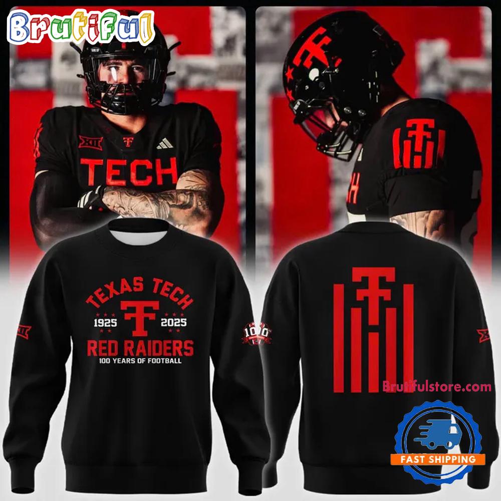 Texas Tech Red Raiders 100 Years of Football 1925-2025 Hoodie T-Shirt