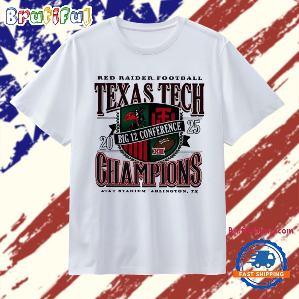 Texas Tech Red Raiders 2025 Big 12 Conference Champs AT and T Stadium Logo T Shirt