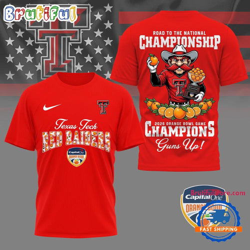 Texas Tech Red Raiders 2026 NCAA Orange Bowl Game Champions Limited 3D Shirt