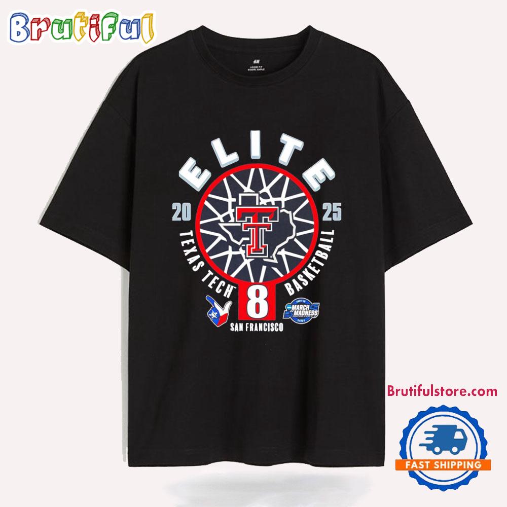 Texas Tech Red Raiders Basketball 2025 Elite 8 March Madness One Away T Shirt