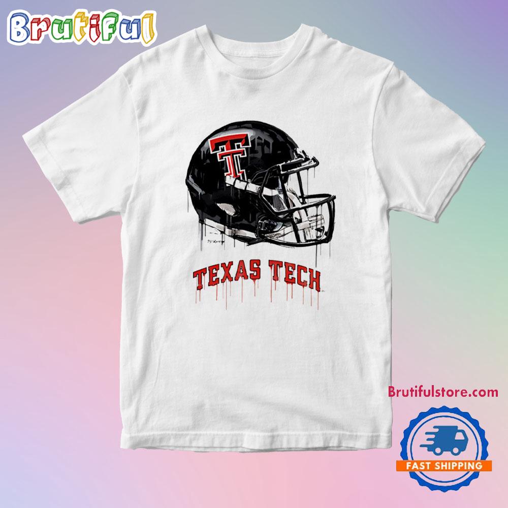 Texas Tech Red Raiders Dripping Football Helmet T Shirt