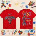 Texas Tech Red Raiders NCAA Autism Awareness Puzzle Ribbon T Shirt