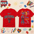 Texas Tech Red Raiders NCAA Autism Awareness Puzzle Ribbon T Shirt