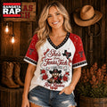 Texas Tech Red Raiders NCAA Bow and Floral Team Spirit V Neck T Shirt