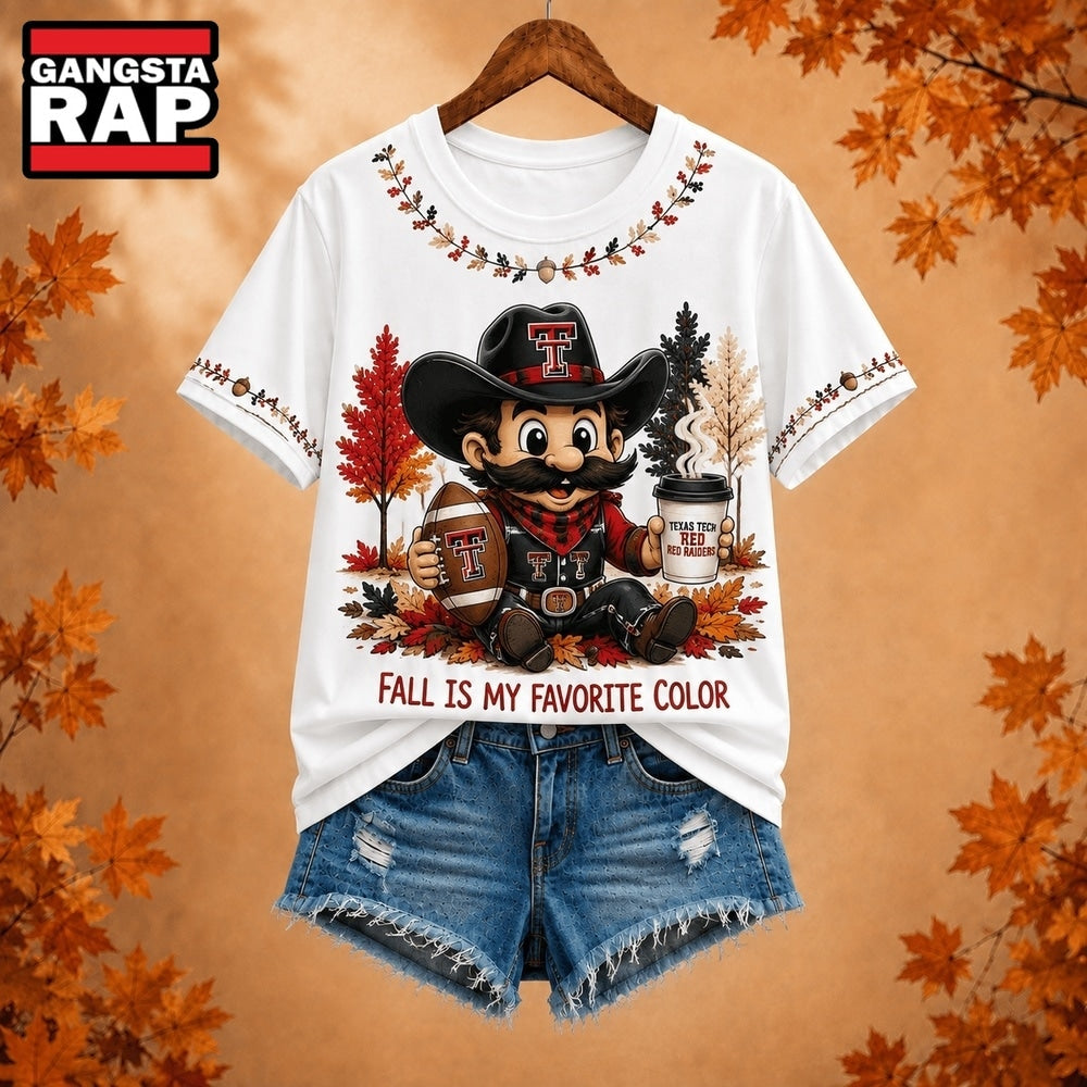 Texas Tech Red Raiders NCAA Fall Is My Favorite Color Football Unisex 3D Shirt