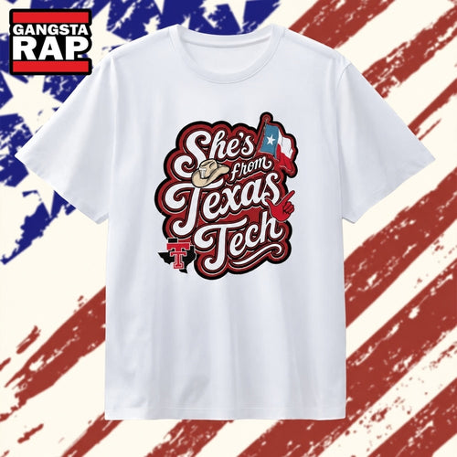 Texas Tech Red Raiders she’s from cowboy hat flag T Shirt , Vintage Trending Shirt