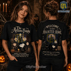 The Addams Family x Snoopy Haunted Home Black T-Shirt