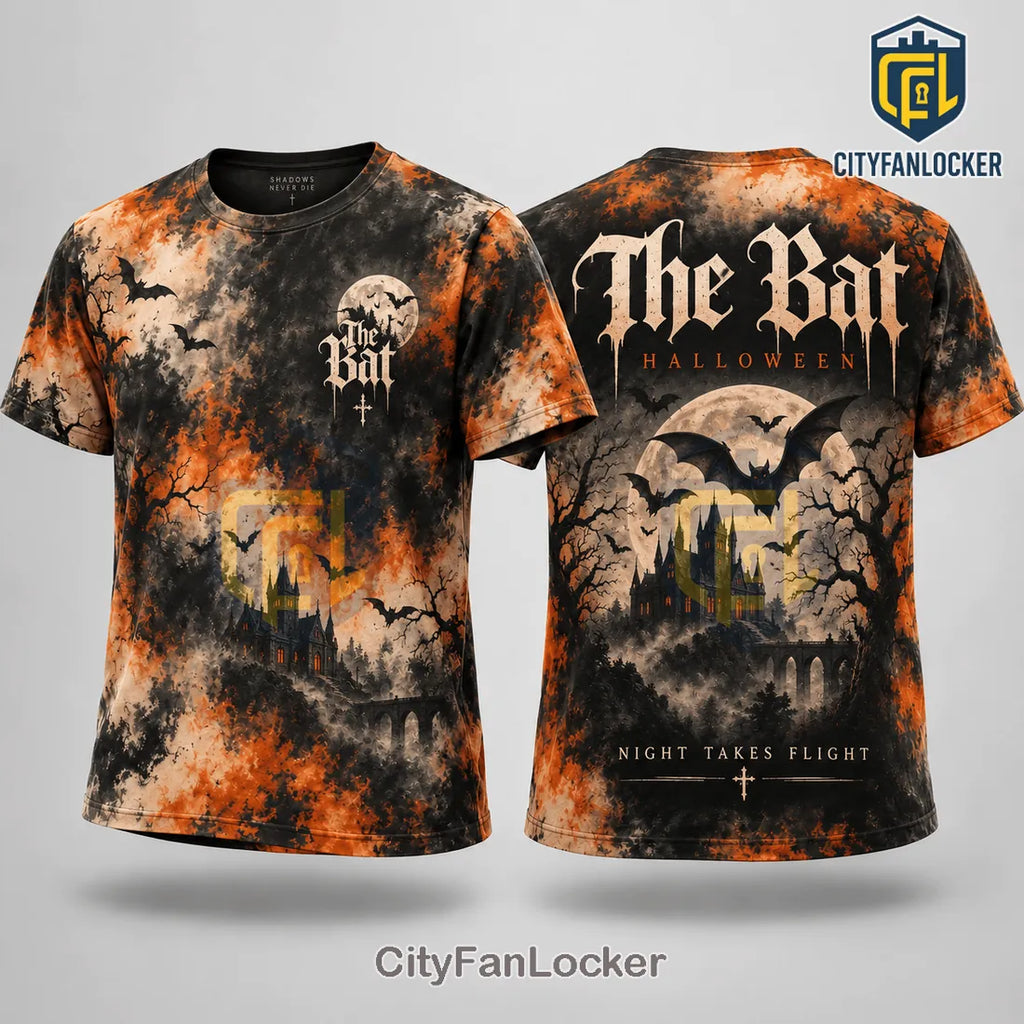 The Bat Moonlit Castle Halloween T-Shirt