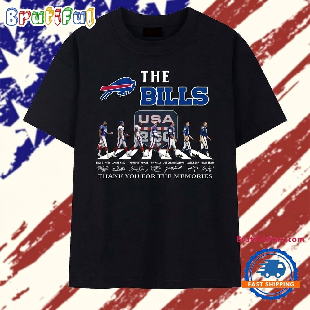 The Bills USA 250 Abbey Road Legends Signatures Vintage T Shirt