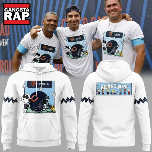 The Chicago Bears x Peanuts Kids BEARS WIN 2026 Hoodie T-Shirt
