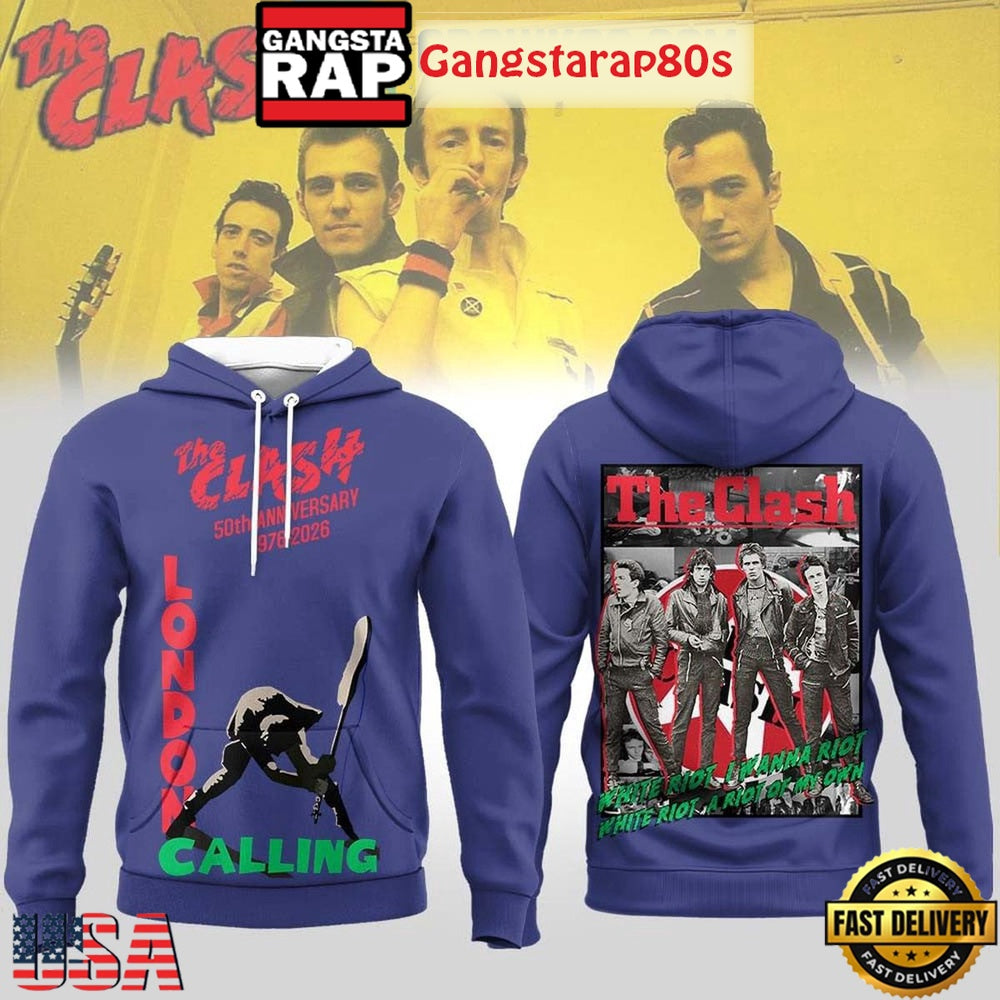 The Clash 50th Anniversary 2026 London Calling Unisex Hoodie