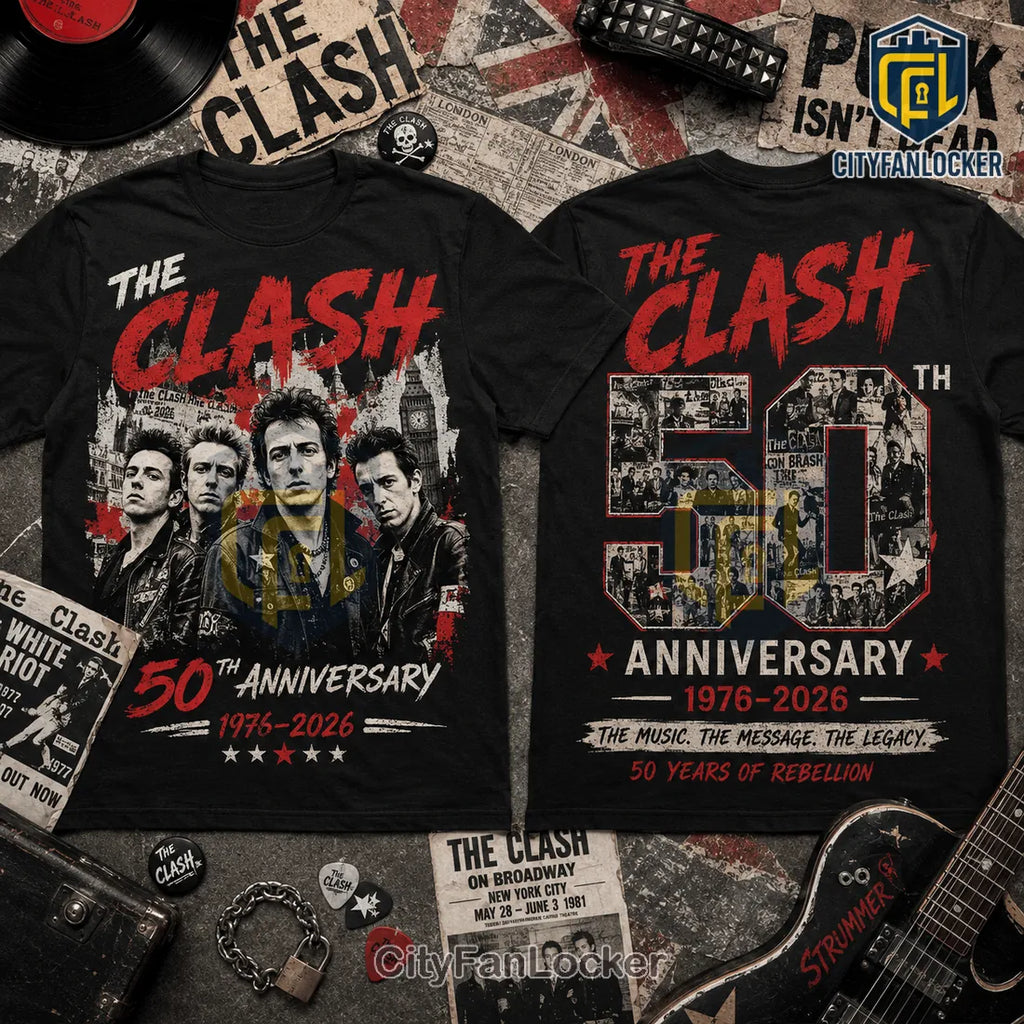 The Clash 50th Anniversary Vintage Black T-Shirt