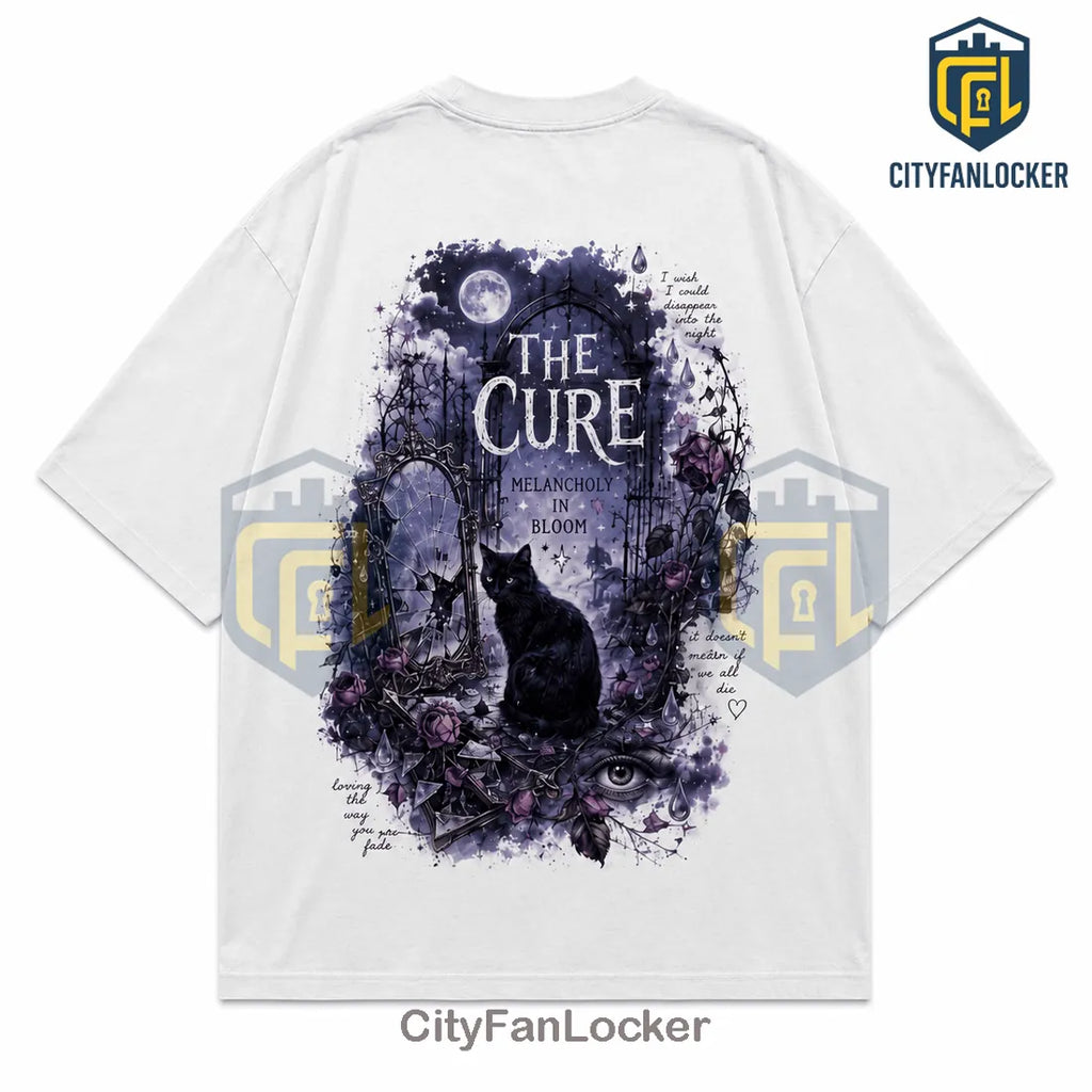 The Cure Melancholy In Bloom Illustrated White Cotton T-Shirt