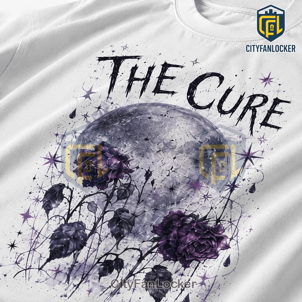 The Cure Melancholy In Bloom Illustrated White Cotton T-Shirt