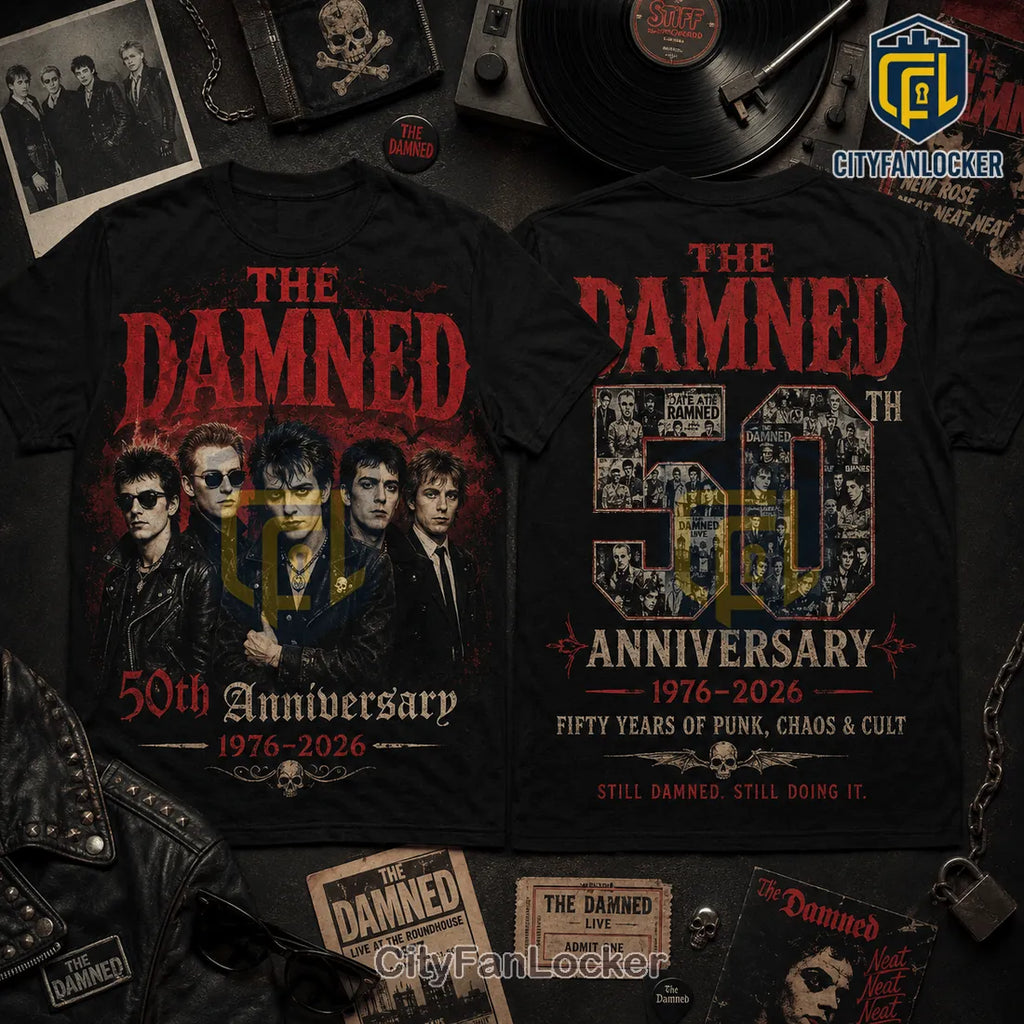 The Damned 50th Anniversary Black Vintage T-Shirt
