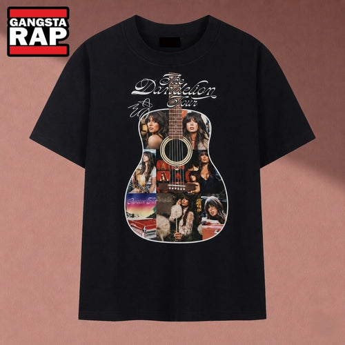 The Dandelion Tour Acoustic Guitar Photo Collage Graphic T Shirt, Music 2D Shirt