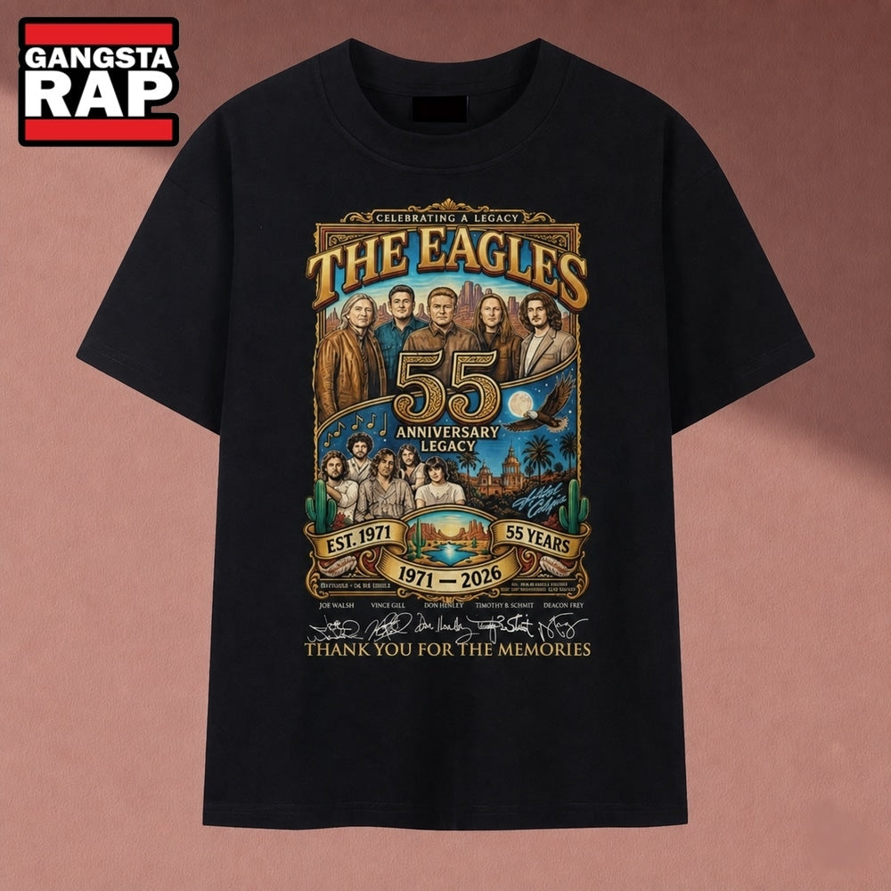 The Eagles 55th Anniversary 1971 2026 Legacy Signatures T Shirt, Music 2D Shirt