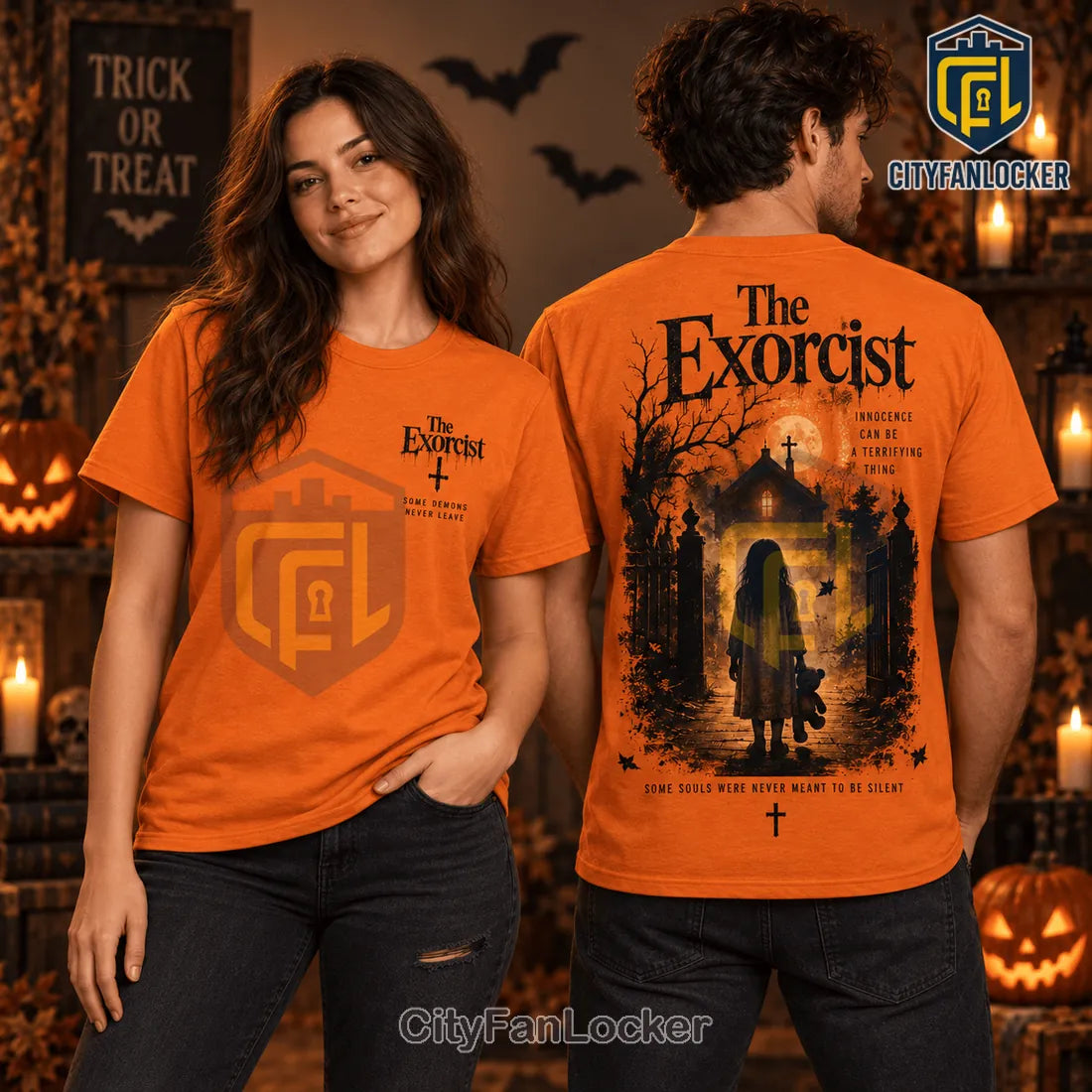 The Exorcist Orange Horror Movie T-Shirt