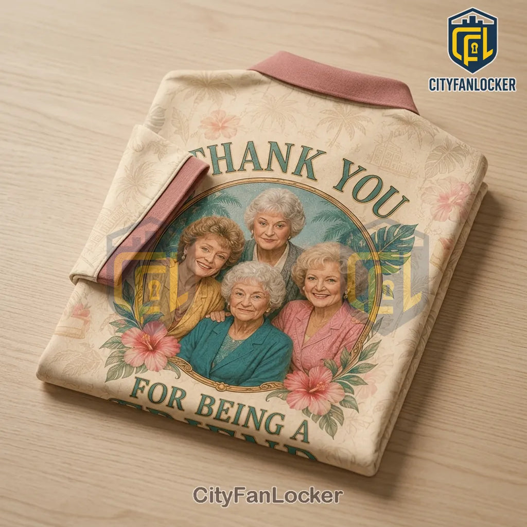 The Golden Girls Thank You For Being A Friend Cream Polo Shirt