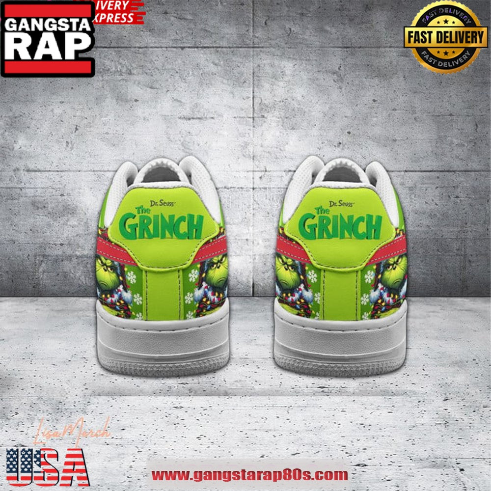 The Grinch Christmas Holiday Limited Edition Air Force 1 Running Sneakers Shoes