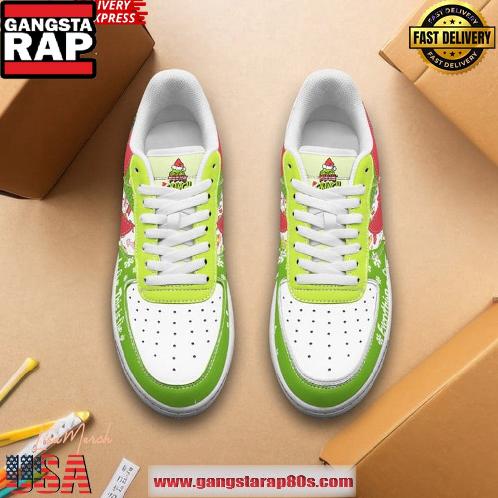 The Grinch Christmas Holiday Limited Edition Air Force 1 Running Sneakers Shoes