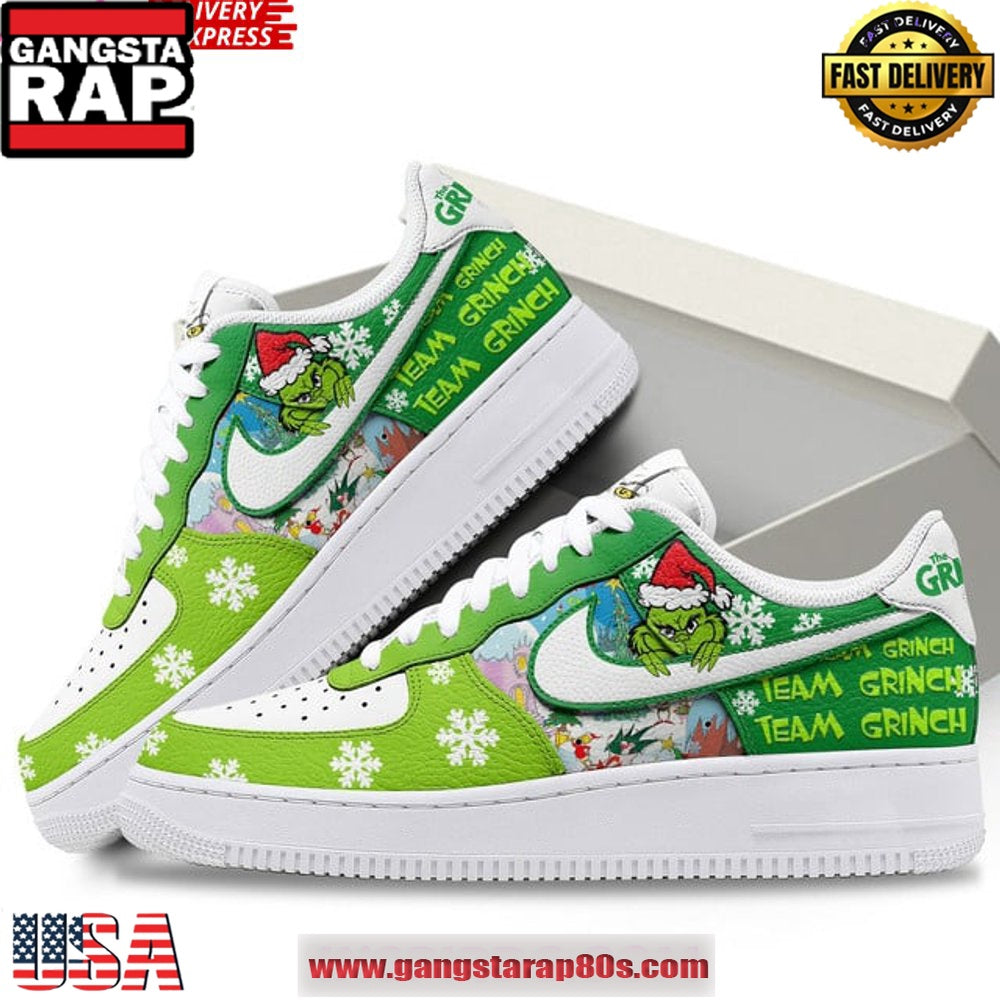 The Grinch Christmas Holiday Limited Edition Air Force 1 Running Sneakers