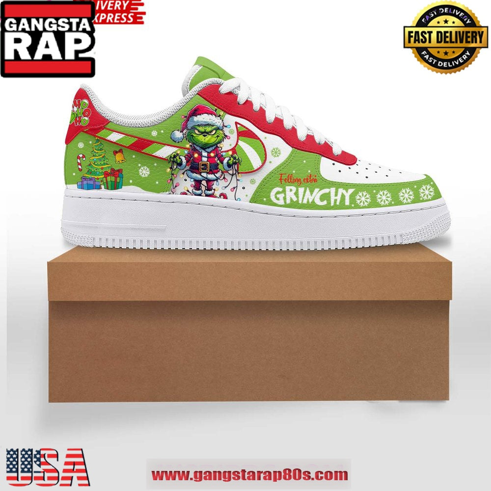 The Grinch Feeling Extra Grinchy Christmas Air Force 1 Running Sneakers Shoes