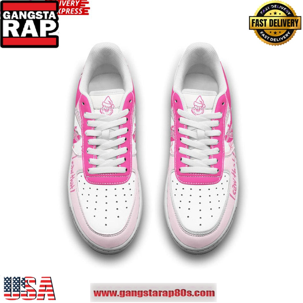 The Grinch I Saw That Pink Christmas Air Force 1 Running Sneakers Shoes