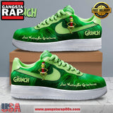 The Grinch Just Waiting For Christmas Limited Edition Air Force 1 Running Sneakers Shoes