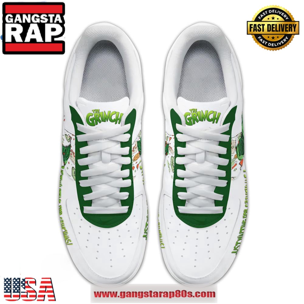 The Grinch Just Waiting For Grinchmas Limited Air Force 1 Running Sneakers Shoes