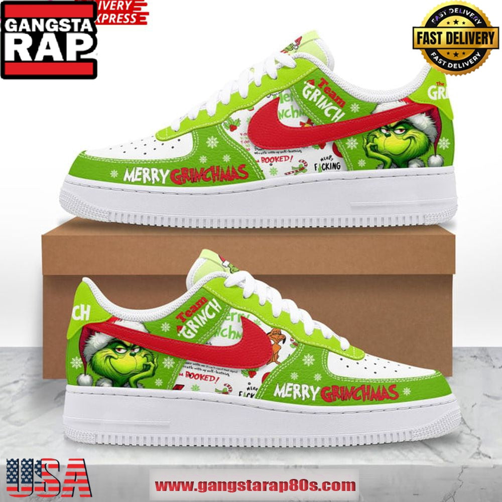 The Grinch Merry Grinchmas Limited Edition Air Force 1 Sneakers Shoes