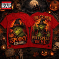 The Grinch Witch Hat Orange Moon Halloween Spooky Season 3D Shirt , Music Trending 3D Shirt