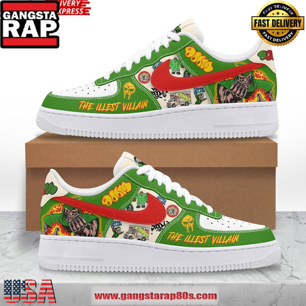 The Illest Villain MF Doom Limited Edition Air Force 1 Shoes Running Sneakers