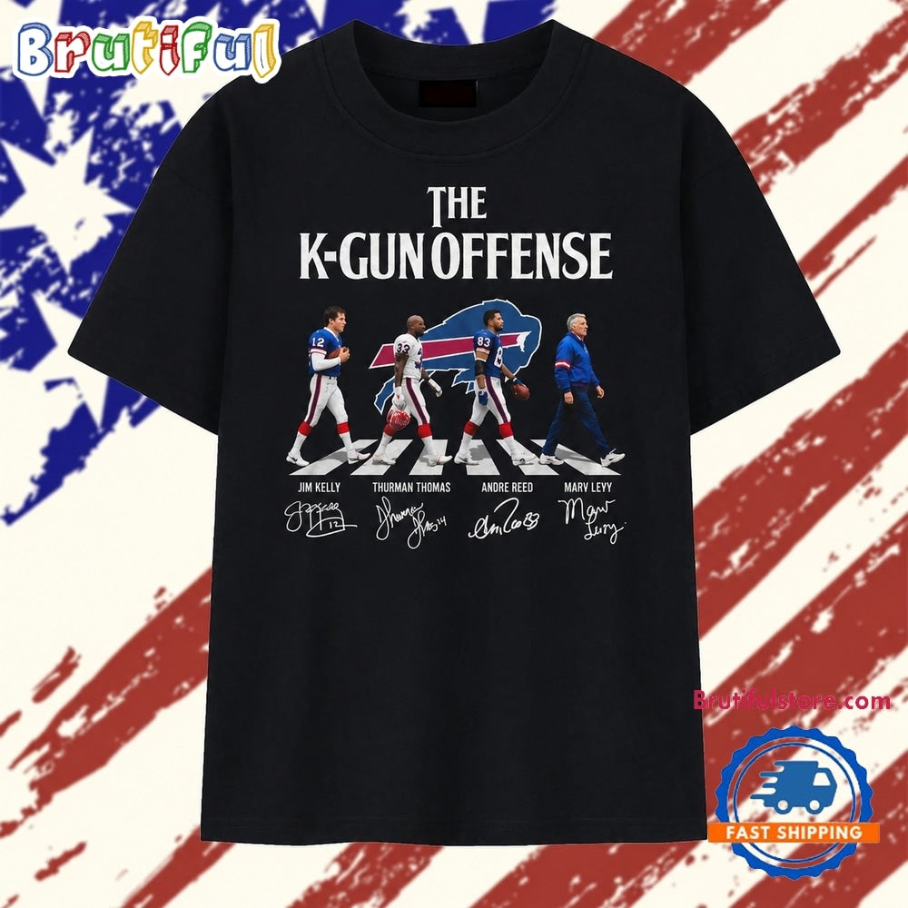 The K Gun Offense Buffalo Bills Signatures Abbey Road T Shirt