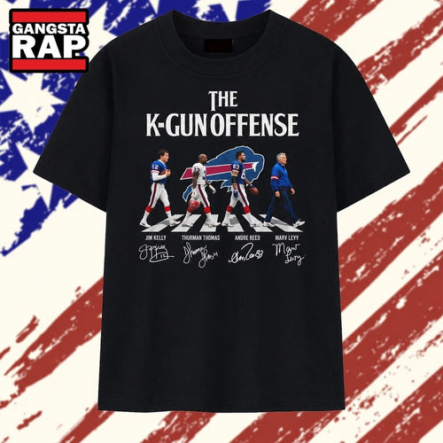 The K Gun Offense Buffalo Bills Signatures Abbey Road T Shirt