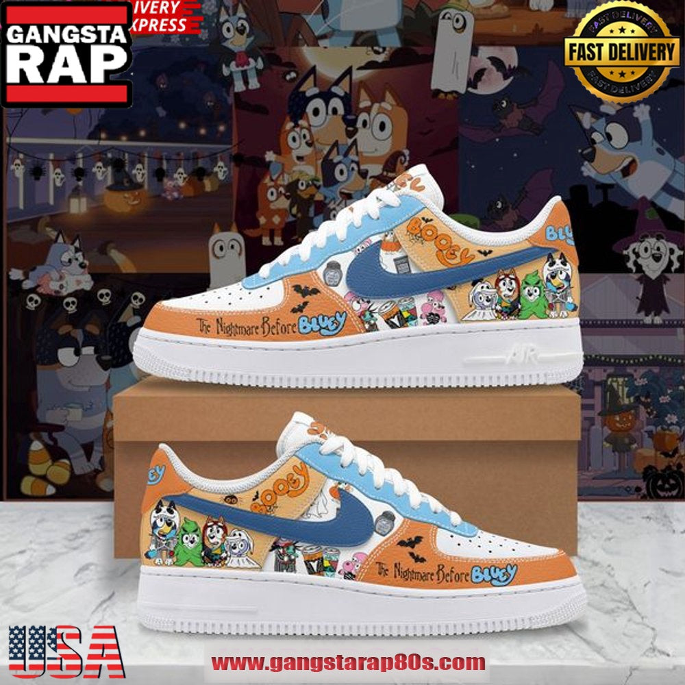 The Nightmare Before Bluey Limited Edition Air Force 1 Running Sneakers Shoes
