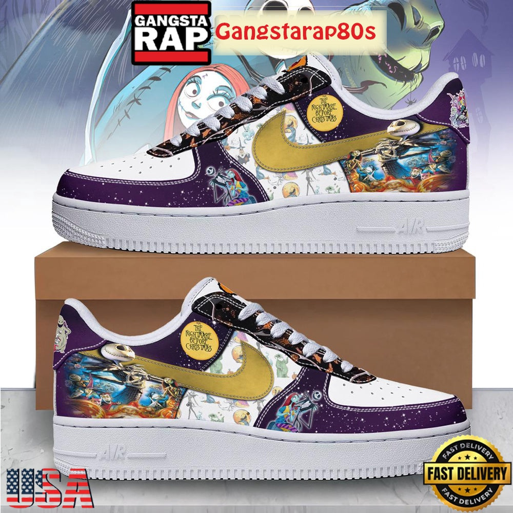 The Nightmare Before Christmas Halloween Air Force 1 Shoes Running Sneakers