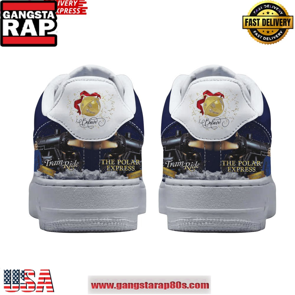 The Polar Express Limited Edition Air Force 1 Running Sneakers Shoes