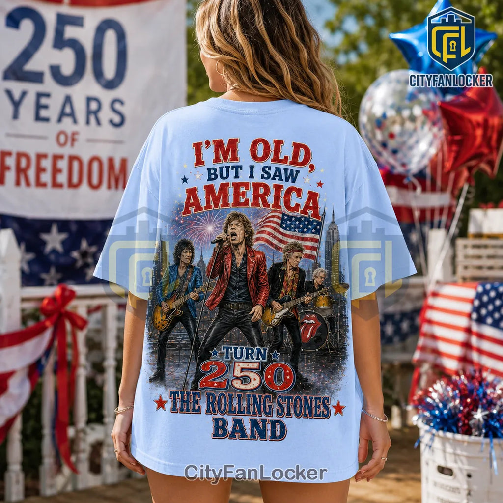 The Rolling Stones America 250 Anniversary Light Blue Casual Shirt