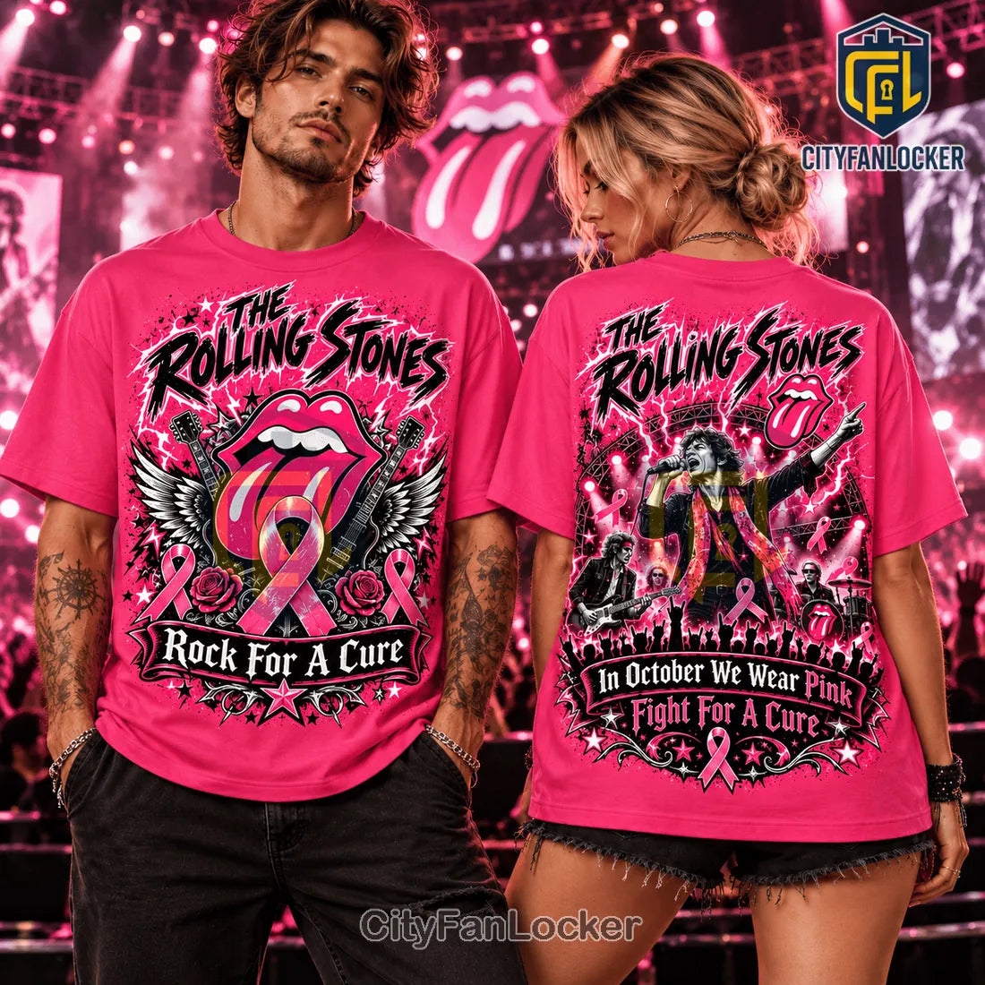 The Rolling Stones Pink Ribbon Shirt