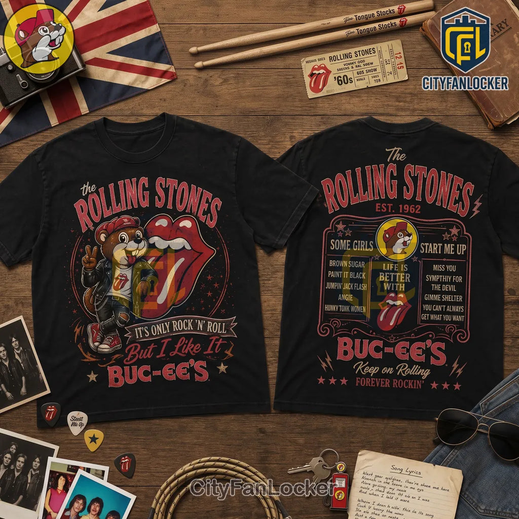 The Rolling Stones x Buc-ees Vintage Mascot Black Shirt
