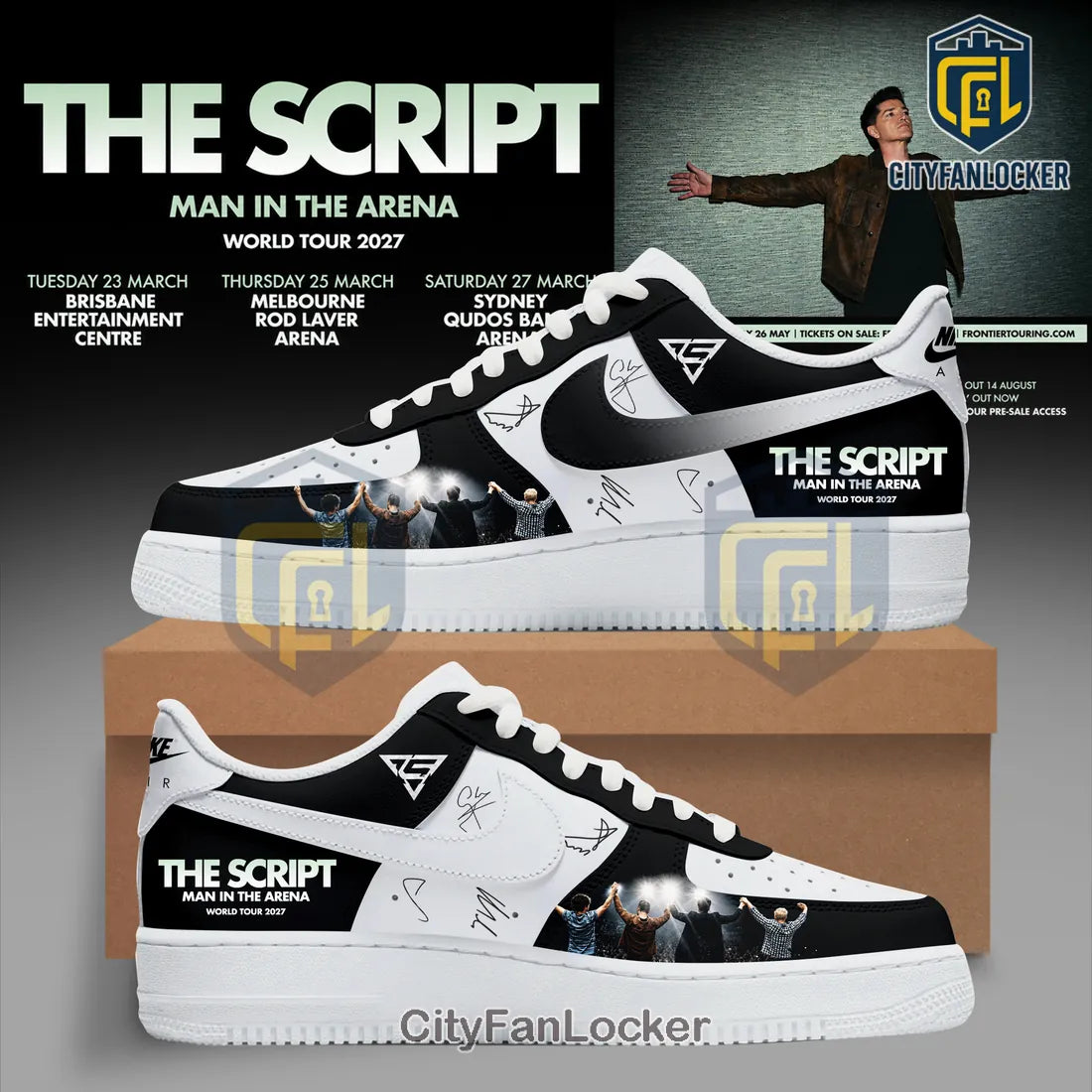 The Script Man In The Arena 2027 World Tour Air Force 1 Sneakers