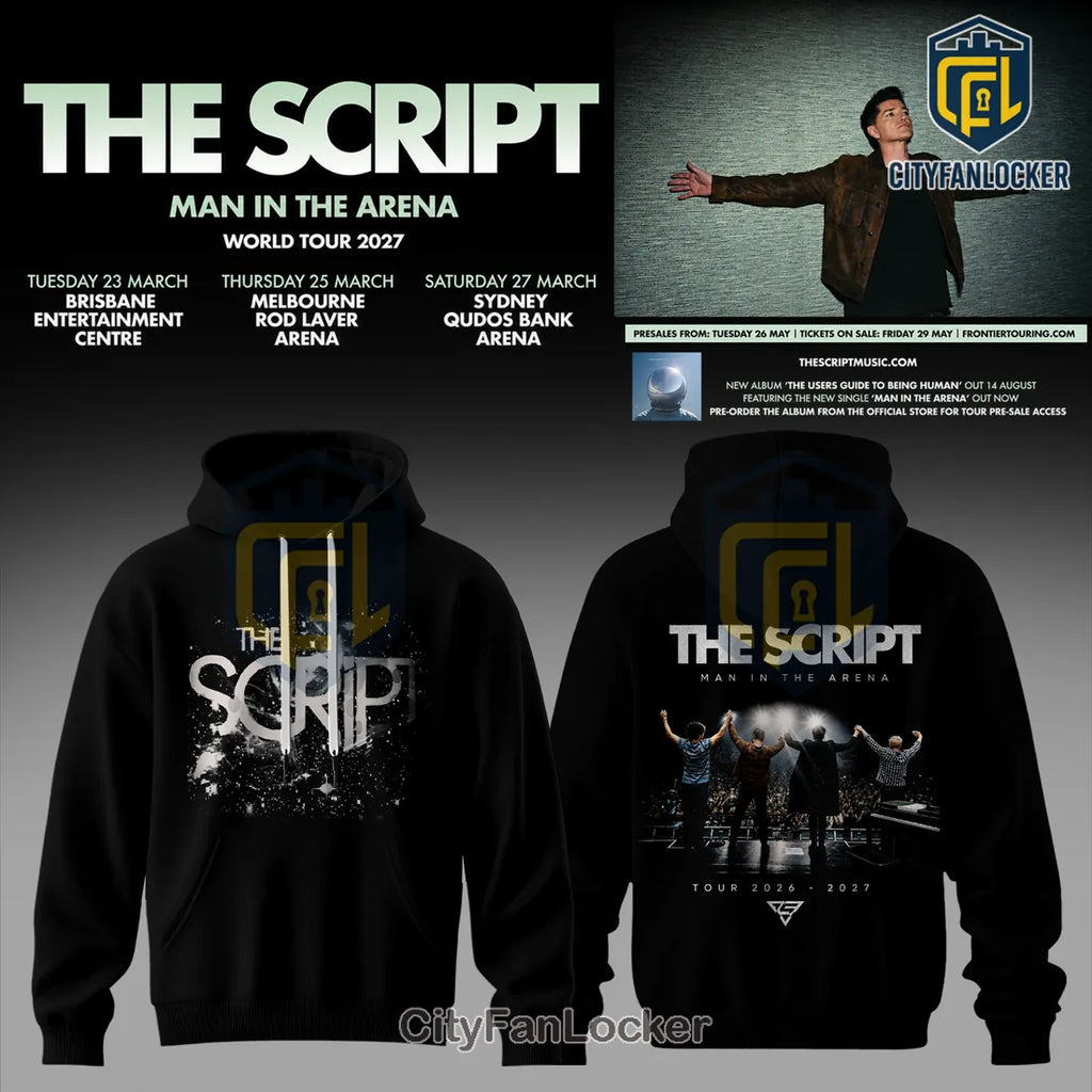 The Script Man In The Arena World Tour Black Hoodie