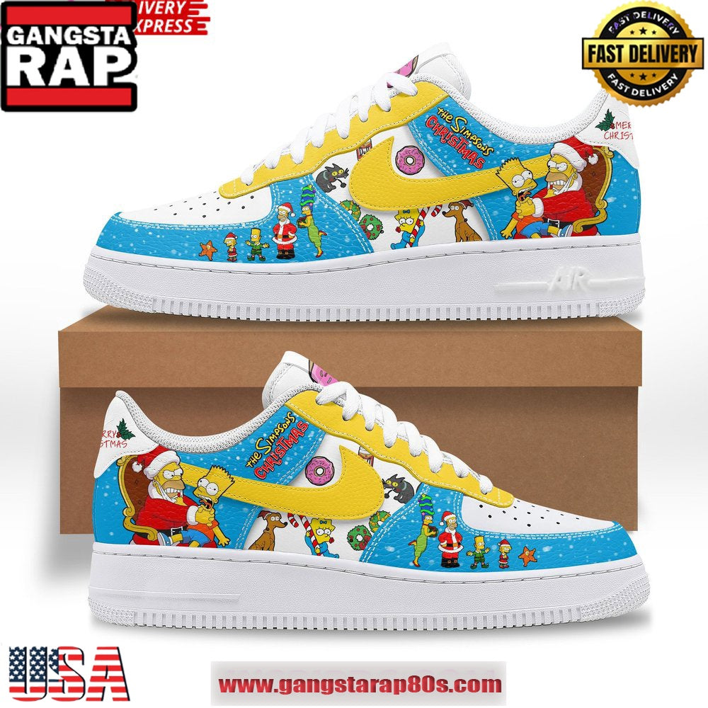The Simpsons Christmas Limited Edition Air Force 1 Running Sneakers Shoes
